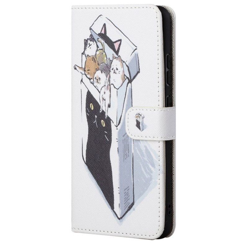 Flip Case Moto G71 5G Suojaketju Kuori Toimitus Thong Cats