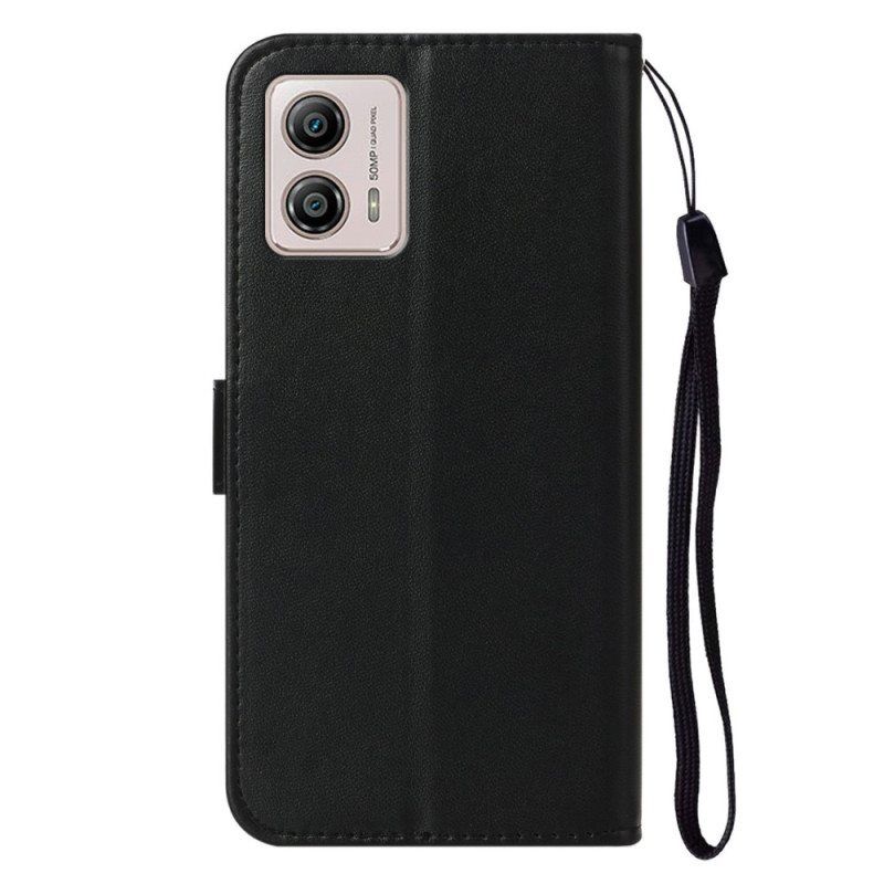 Flip Case Moto G73 5G Suojaketju Kuori Tavallinen Hihnalla