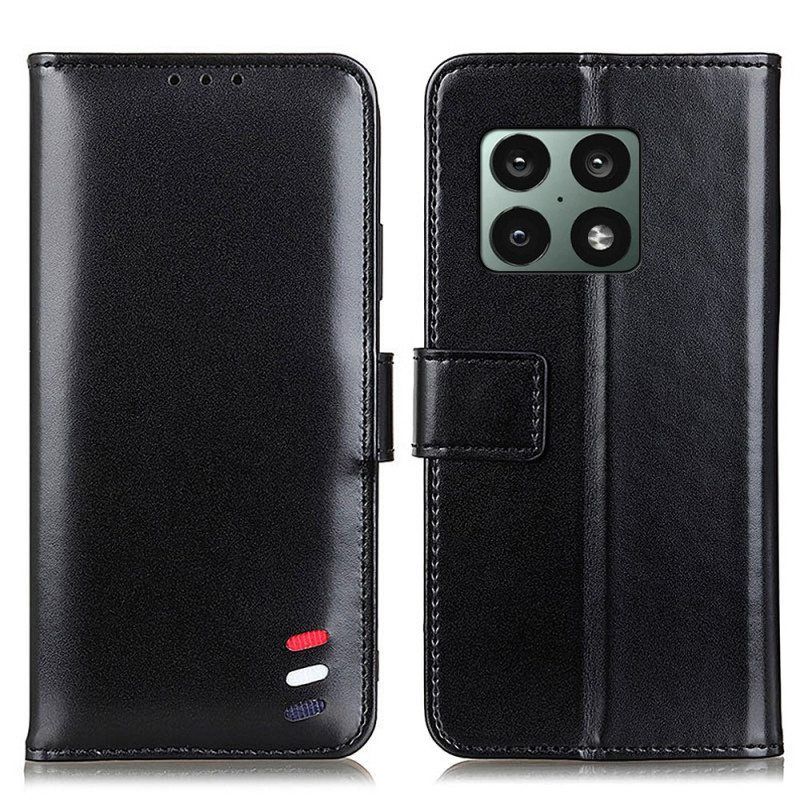 Flip Case OnePlus 10 Pro 5G Kolmivärinen Nahkaefekti