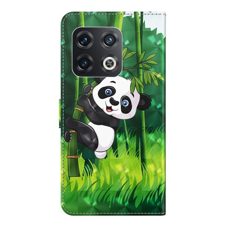 Flip Case OnePlus 10 Pro 5G Suojaketju Kuori Strappy Panda