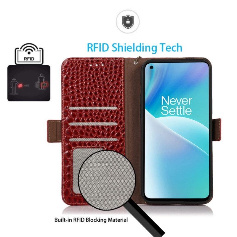 Flip Case OnePlus Nord 2T 5G Rfid Crocodile Style Aitoa Nahkaa