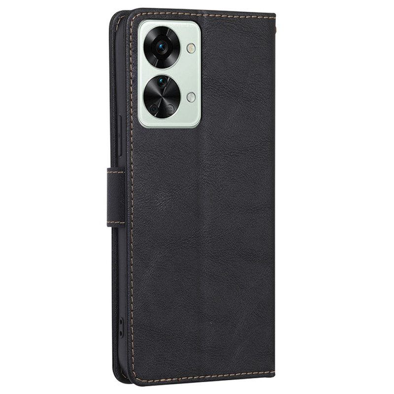 Flip Case OnePlus Nord 2T 5G Rfid-nahkaefekti