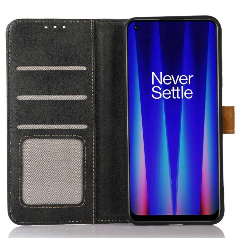 Flip Case OnePlus Nord CE 2 5G Keinonahkaa Napilla