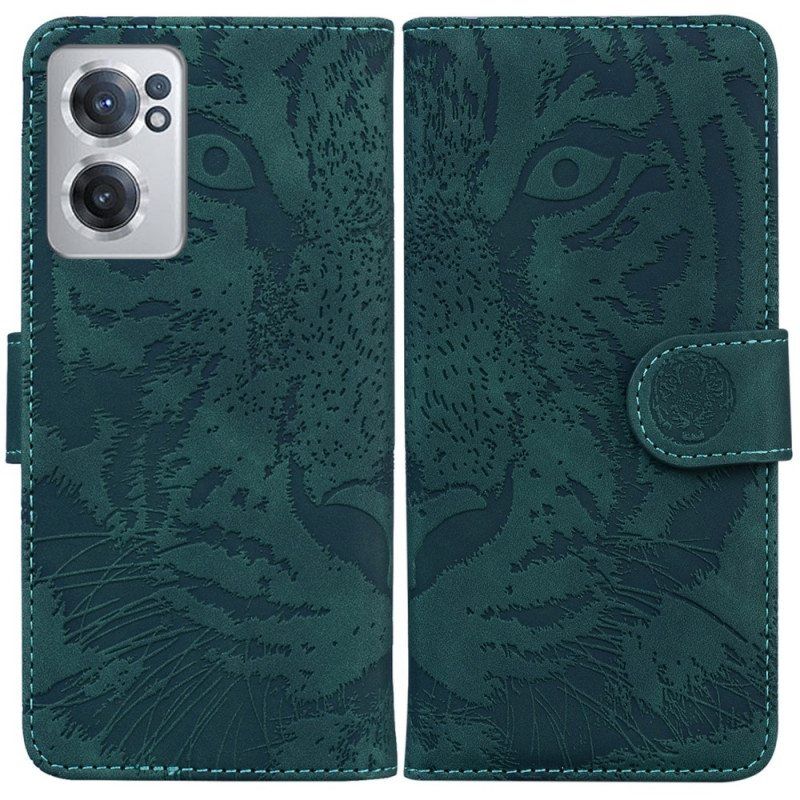 Flip Case OnePlus Nord CE 2 5G Naamioitu Tiikeri