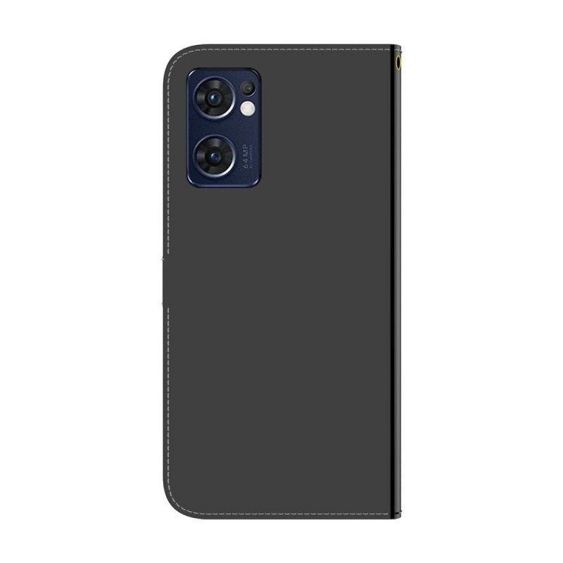 Flip Case Oppo Find X5 Lite Keinonahkainen Peilin Kansi