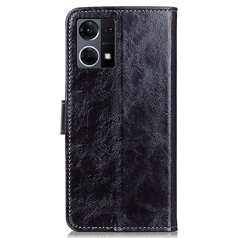 Flip Case Oppo Reno 7 Lakattu Saumoilla