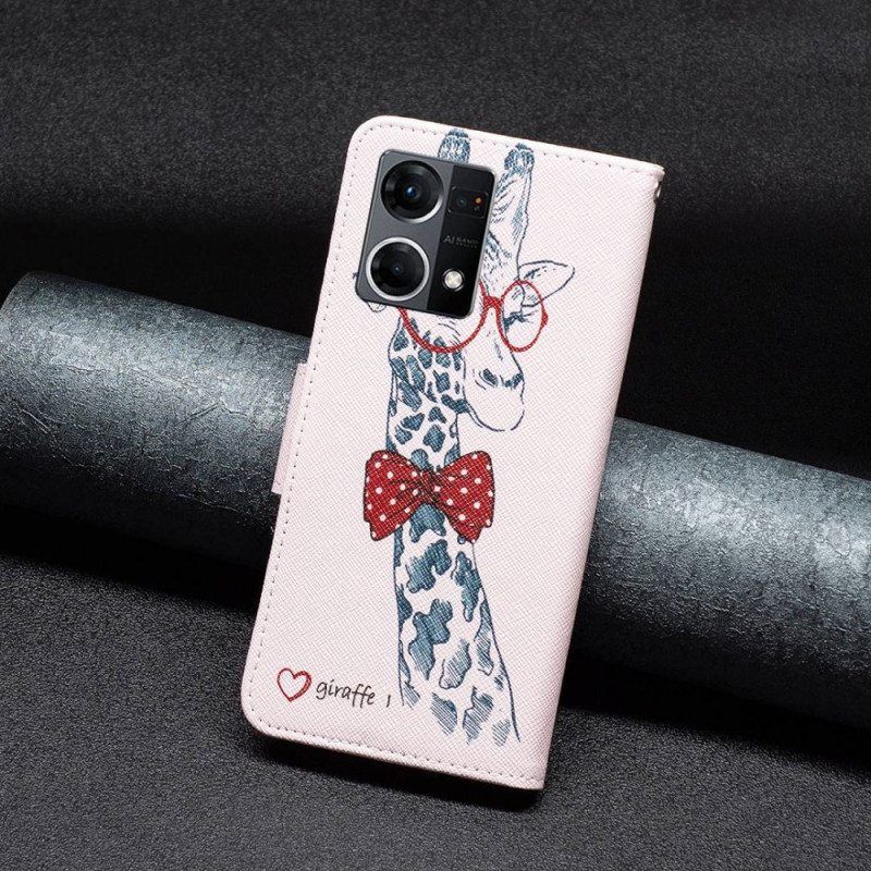 Flip Case Oppo Reno 7 Taitava Kirahvi