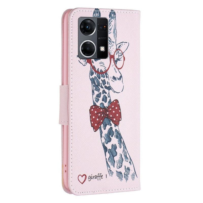 Flip Case Oppo Reno 7 Taitava Kirahvi