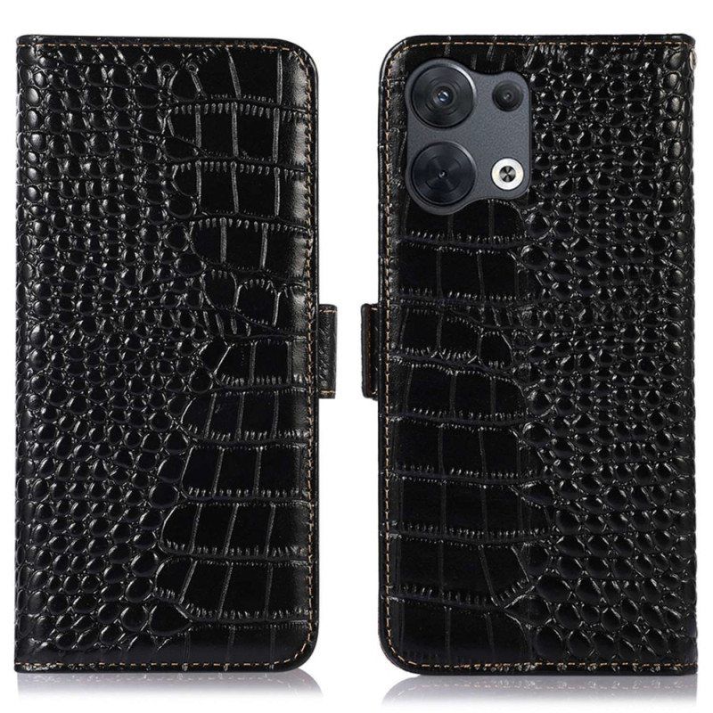 Flip Case Oppo Reno 8 Crocodile Style Rfid