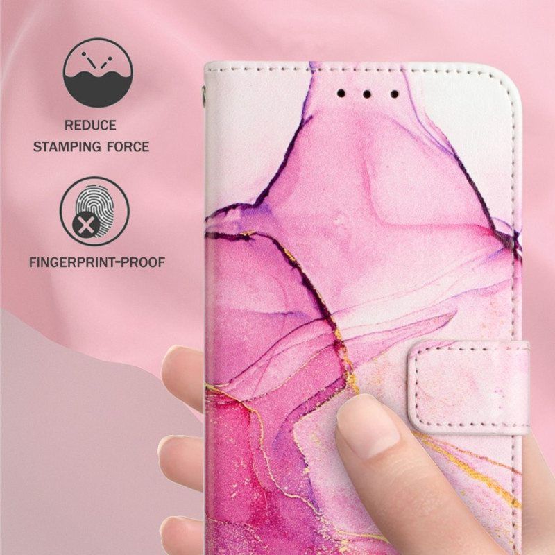 Flip Case Oppo Reno 8 Pro Suojaketju Kuori Strip Marble