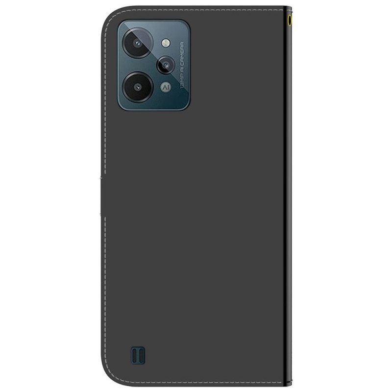 Flip Case Realme C31 Keinonahkaa Hihnalla