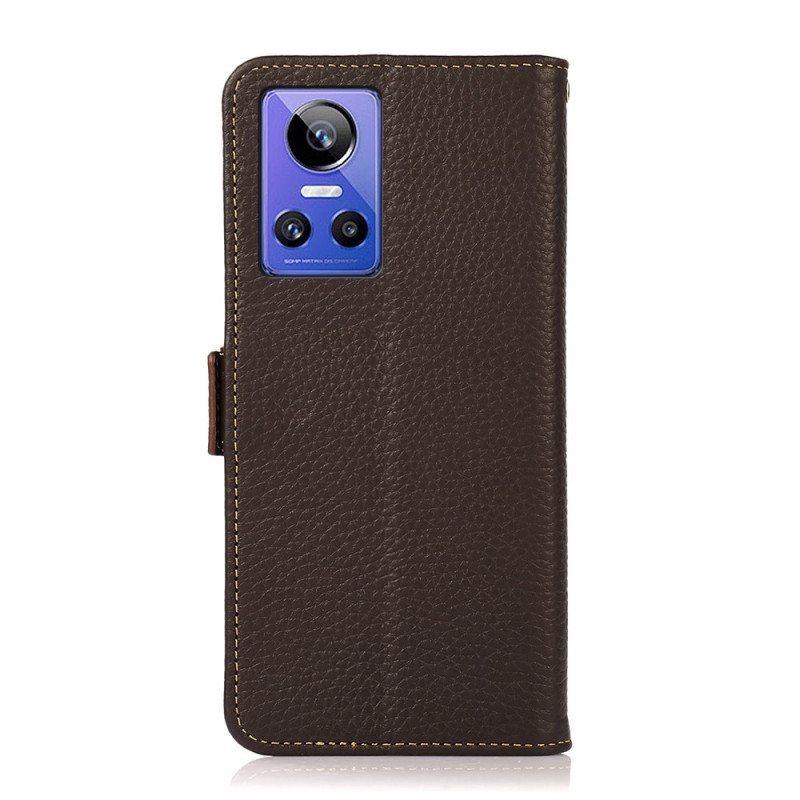 Flip Case Realme GT Neo 3 Khazneh Kuvioitu Nahka