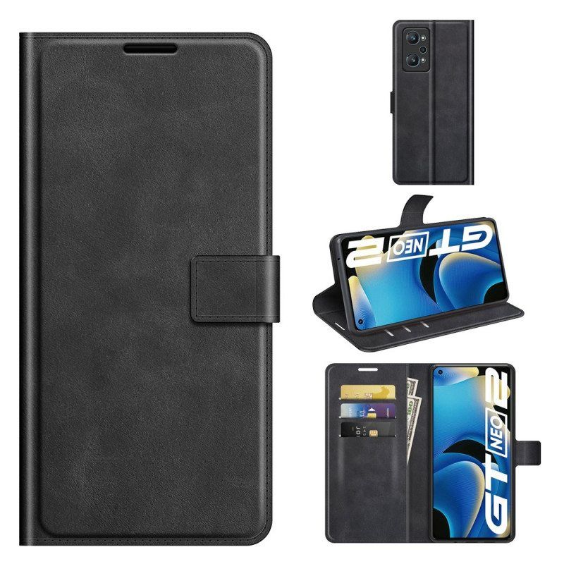 Flip Case Realme GT Neo 3T / Neo 2 Keinonahka Ohut