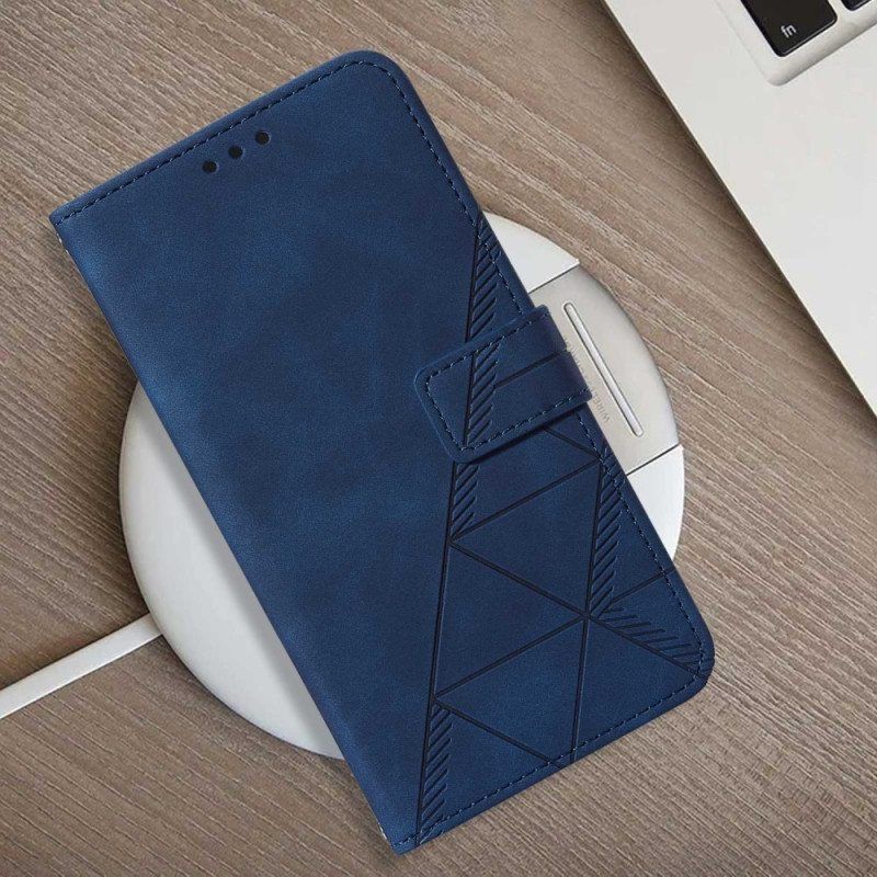 Flip Case Samsung Galaxy A14 / A14 5G Kolmiot Kaulanauhalla