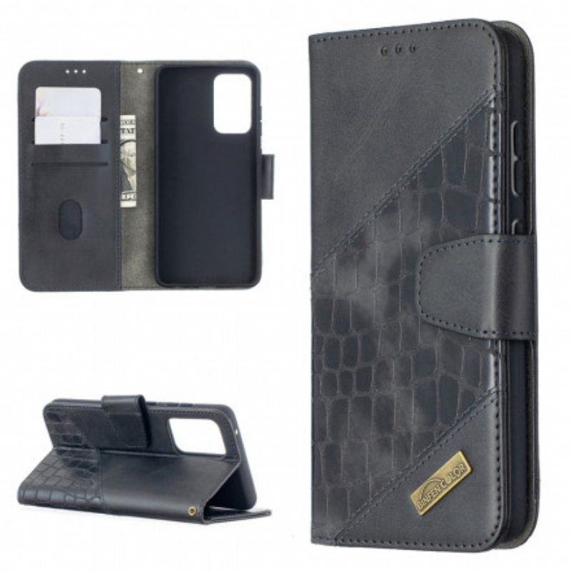 Flip Case Samsung Galaxy A52 4G / A52 5G / A52s 5G Klassinen Krokotiilin Ihoefekti