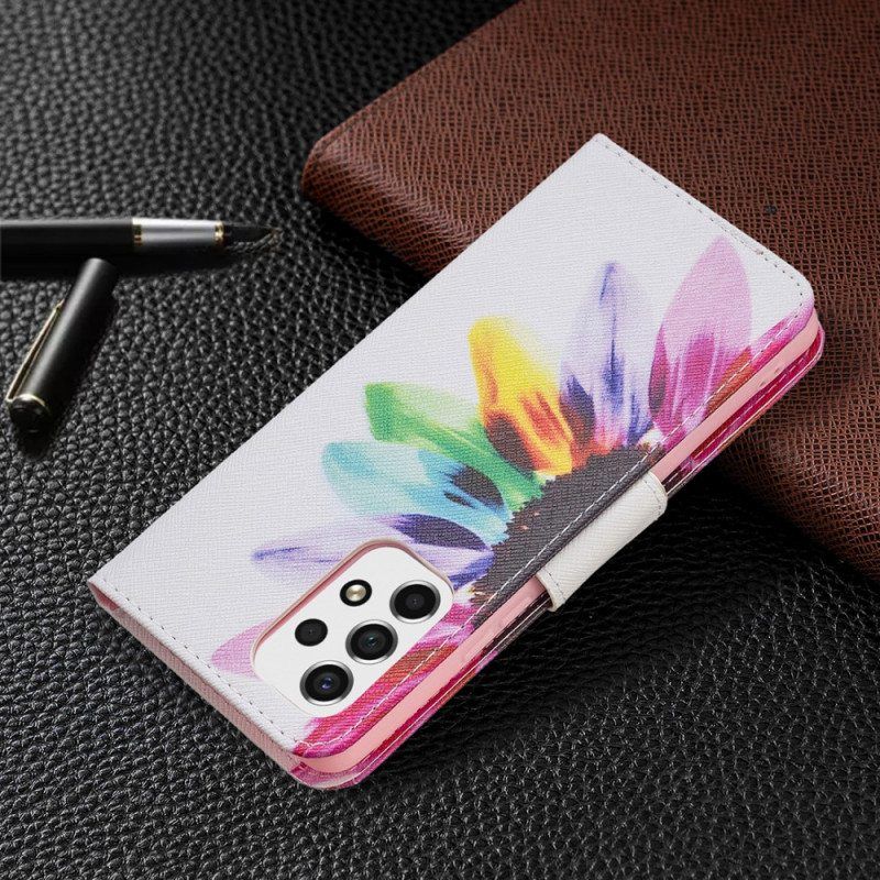 Flip Case Samsung Galaxy A53 5G Akvarelli Kukka