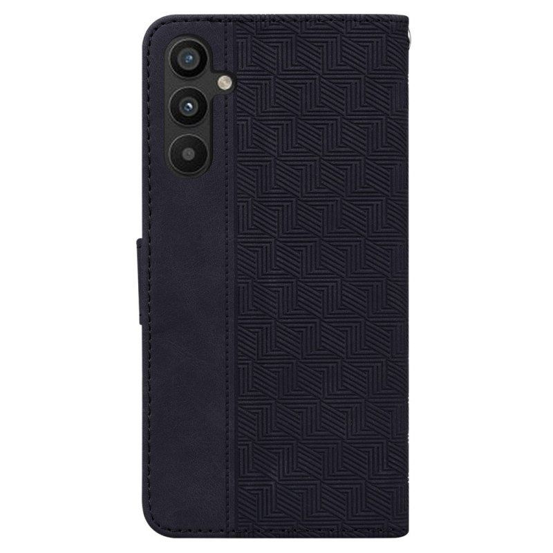 Flip Case Samsung Galaxy A54 5G Huomaamattomat Kuviot Ja Hihna