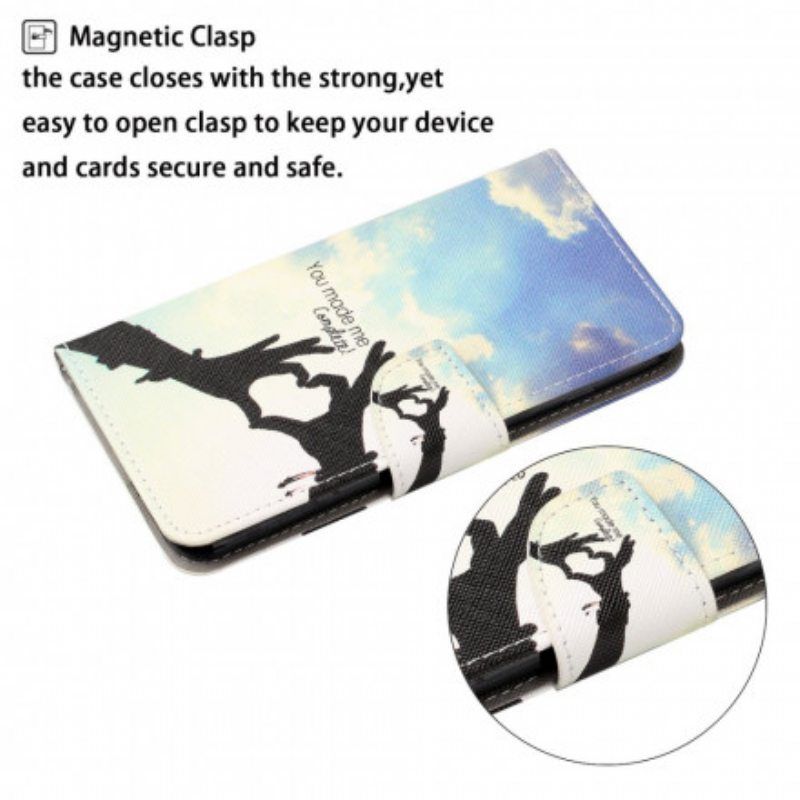 Flip Case Samsung Galaxy M12 / A12 Mukana Kaulanauha