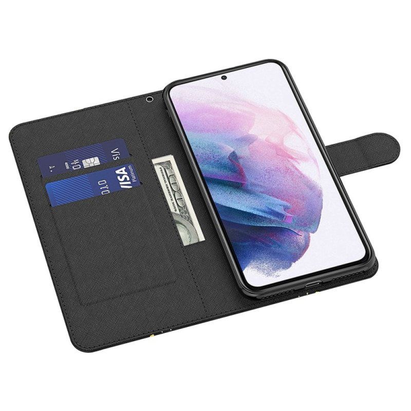 Flip Case Samsung Galaxy M13 Kissanpennun Unelma Kaulanauhan Kanssa