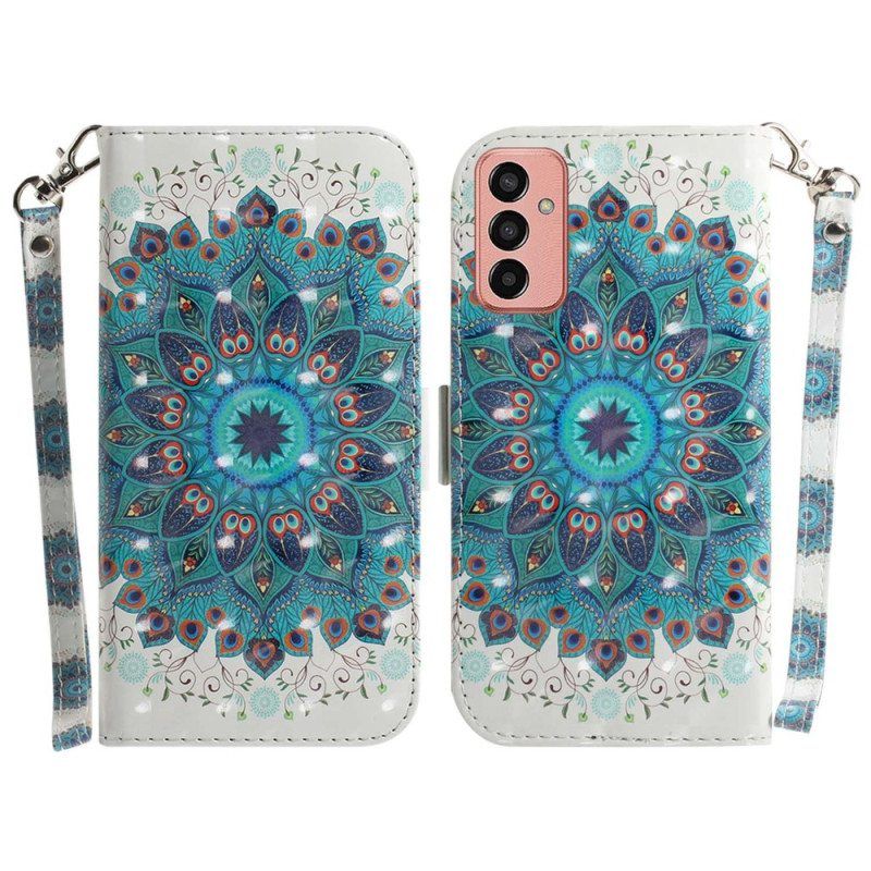 Flip Case Samsung Galaxy M13 Mandala Kaulanauhalla