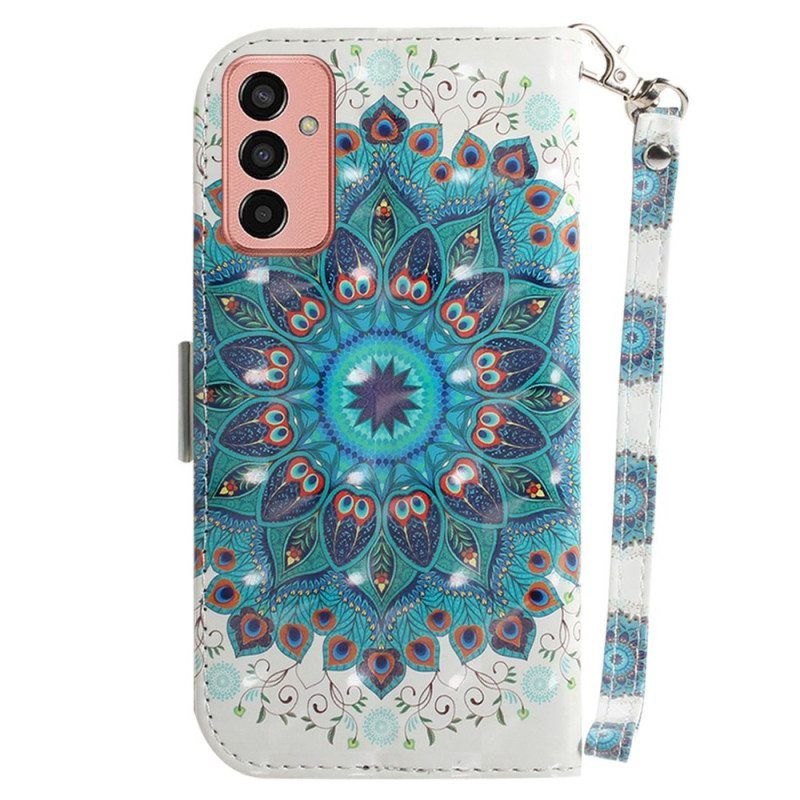 Flip Case Samsung Galaxy M13 Mandala Kaulanauhalla