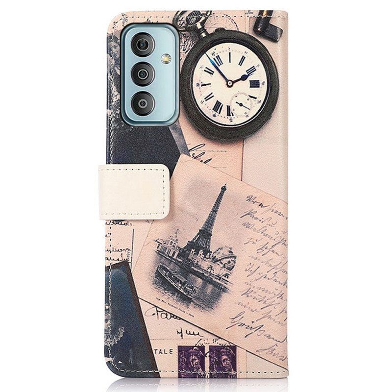 Flip Case Samsung Galaxy M23 5G Runoilijan Eiffel-torni