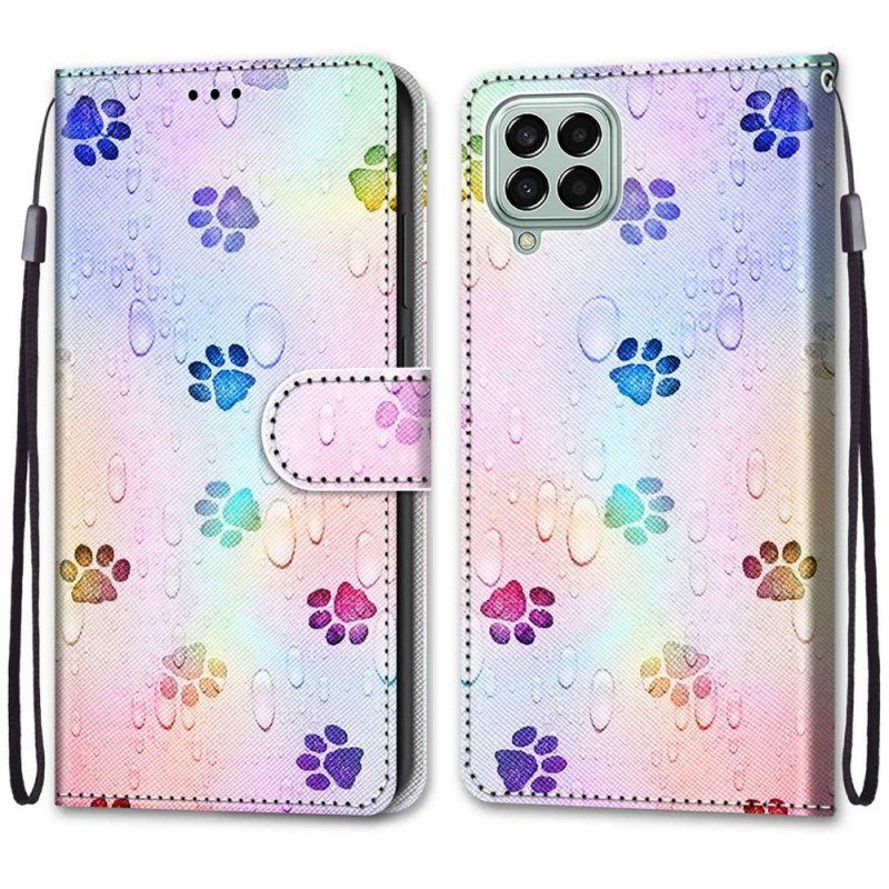 Flip Case Samsung Galaxy M53 5G Kissan Jäljet