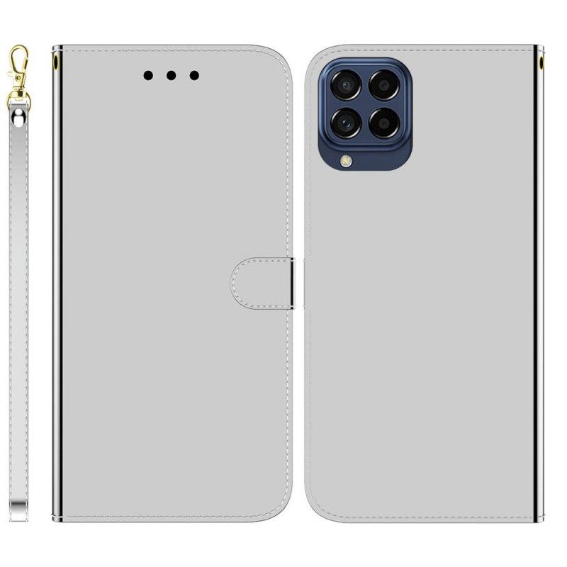 Flip Case Samsung Galaxy M53 5G Peili Ja Kaulanauha