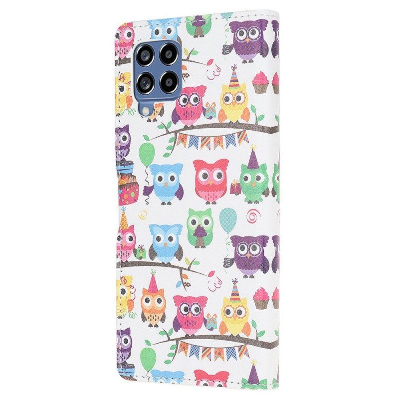 Flip Case Samsung Galaxy M53 5G Pöllöjen Yhtye