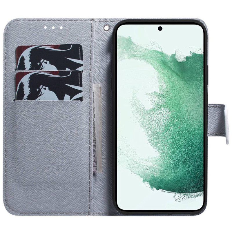 Flip Case Samsung Galaxy M53 5G Valkoinen Tiikeri