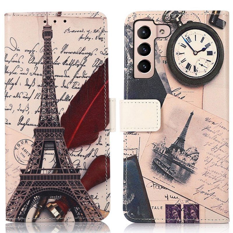 Flip Case Samsung Galaxy S22 5G Runoilijan Eiffel-torni