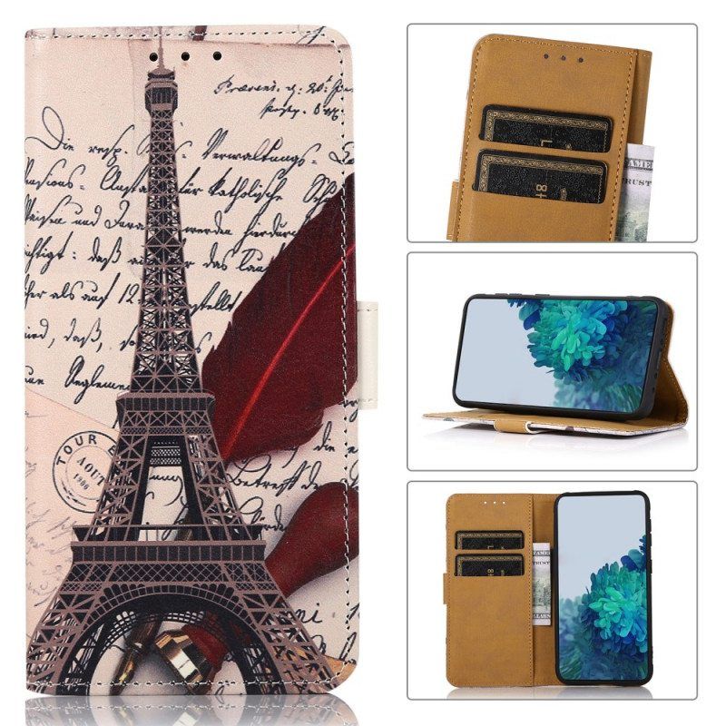 Flip Case Samsung Galaxy S22 5G Runoilijan Eiffel-torni