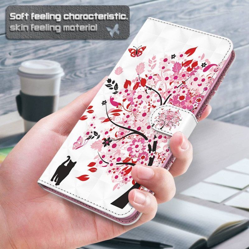 Flip Case Samsung Galaxy S23 5G Suojaketju Kuori Kissa Ja Tangapuu