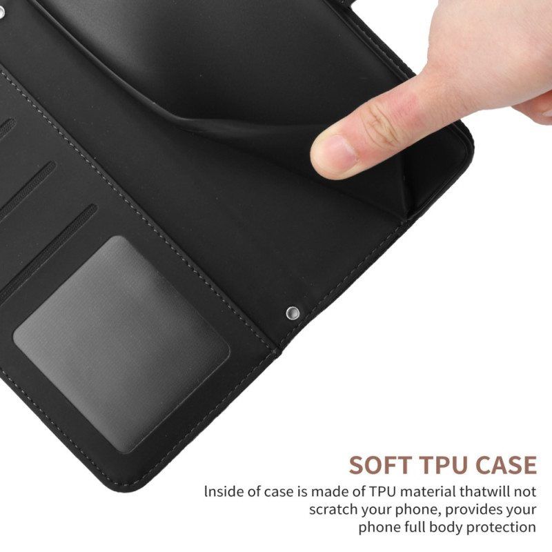 Flip Case Samsung Galaxy S23 Plus 5G Perhonen Kaulanauhalla