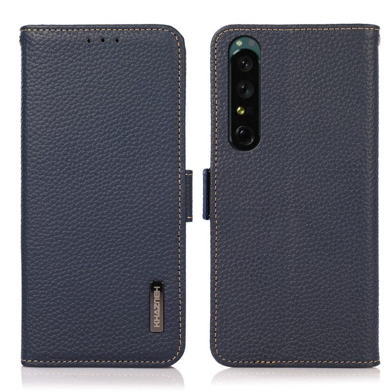 Flip Case Sony Xperia 1 IV Litsi Nahka Khazneh Rfid