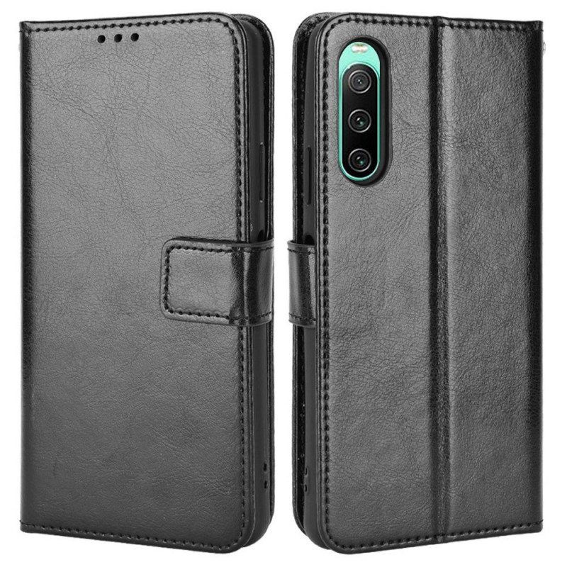 Flip Case Sony Xperia 10 IV Näyttävä Keinonahka