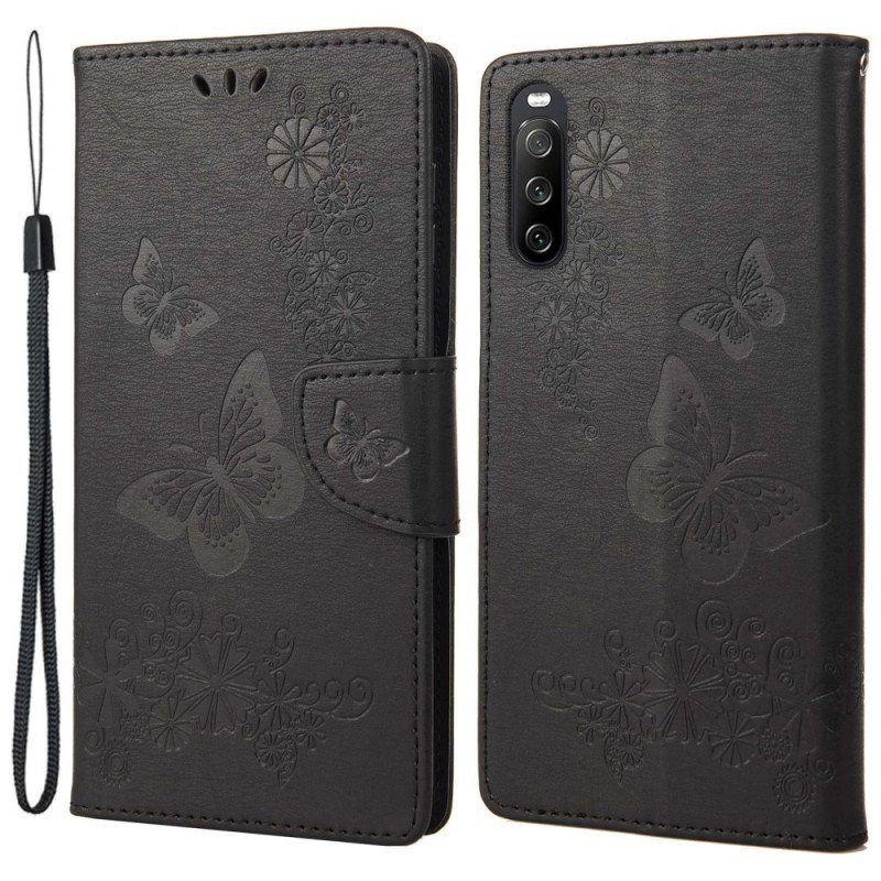 Flip Case Sony Xperia 10 IV Perhosia Lennossa