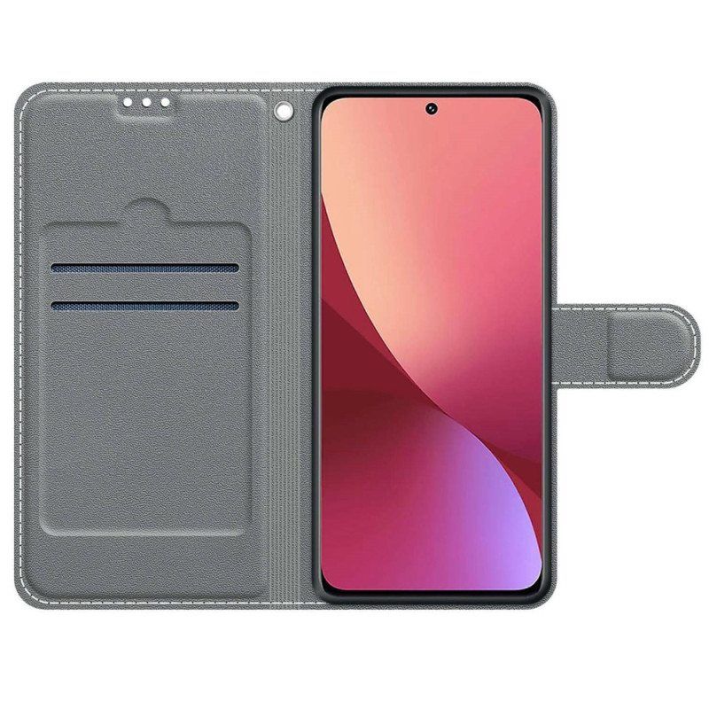 Flip Case Xiaomi 12 / 12X Perhostuuletin Kaulanauhalla