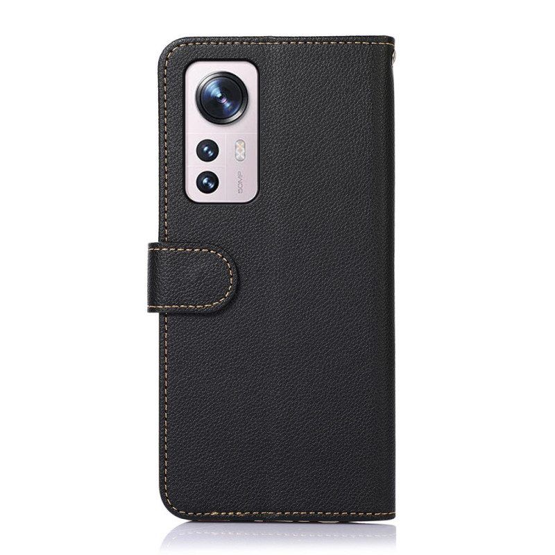 Flip Case Xiaomi 12 Pro Litsi Style Rfid Khazneh