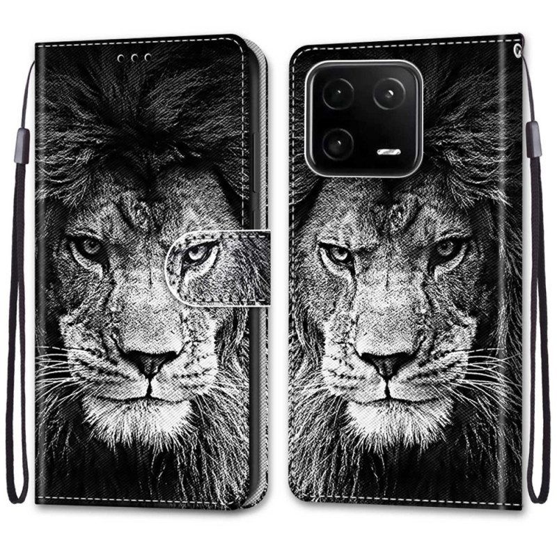 Flip Case Xiaomi 13 Pro Suojaketju Kuori Lanyard Lion