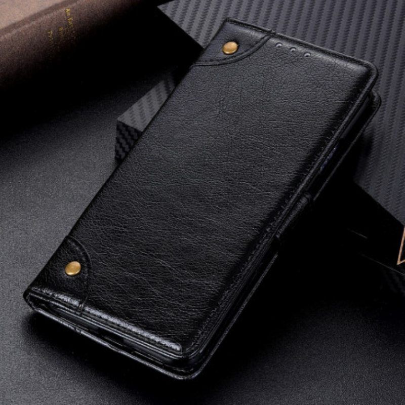 Flip Case Xiaomi Redmi Note 10 / 10S Tyylikkäät Nappan Nahkaiset Vintage-niitit