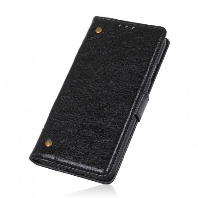 Flip Case Xiaomi Redmi Note 10 / 10S Tyylikkäät Nappan Nahkaiset Vintage-niitit