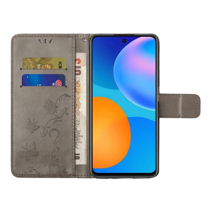 Flip Case Xiaomi Redmi Note 11 / 11S Suojaketju Kuori Strap Kukat