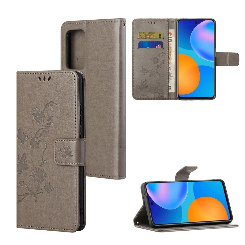 Flip Case Xiaomi Redmi Note 11 / 11S Suojaketju Kuori Strap Kukat