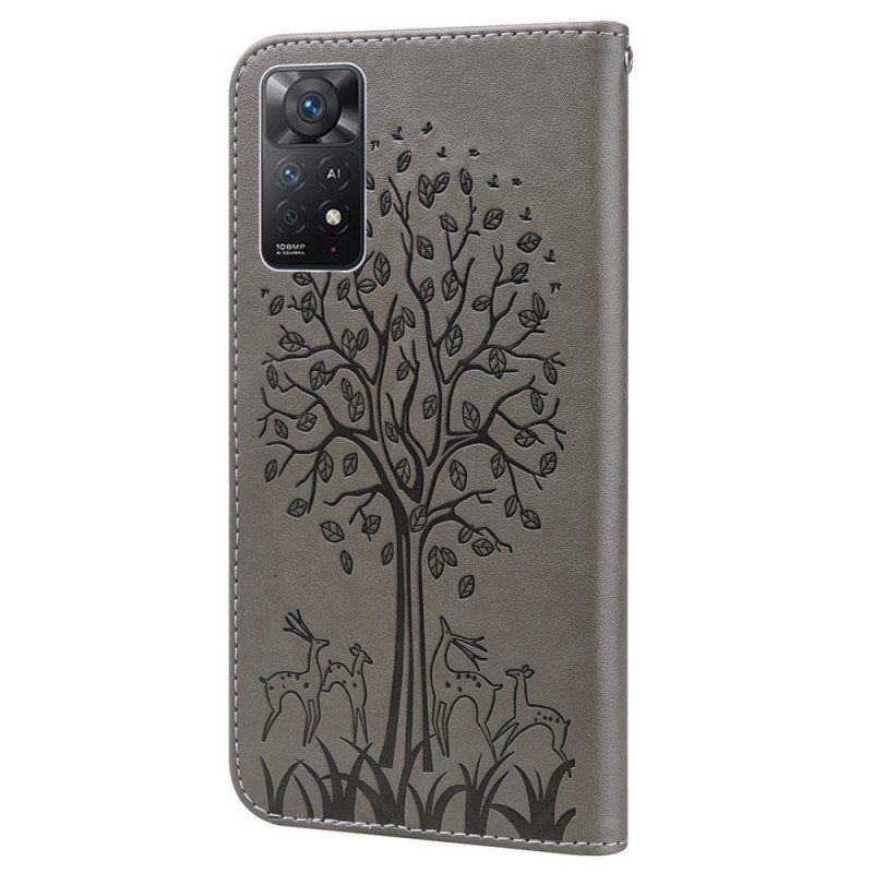 Flip Case Xiaomi Redmi Note 11 Pro / 11 Pro 5G Puu Ja Hirvi