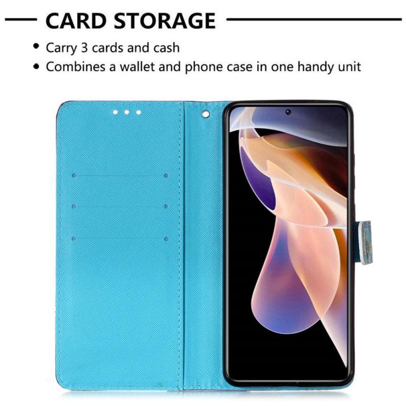 Flip Case Xiaomi Redmi Note 11 Pro Plus 5G Kultaiset Perhoset