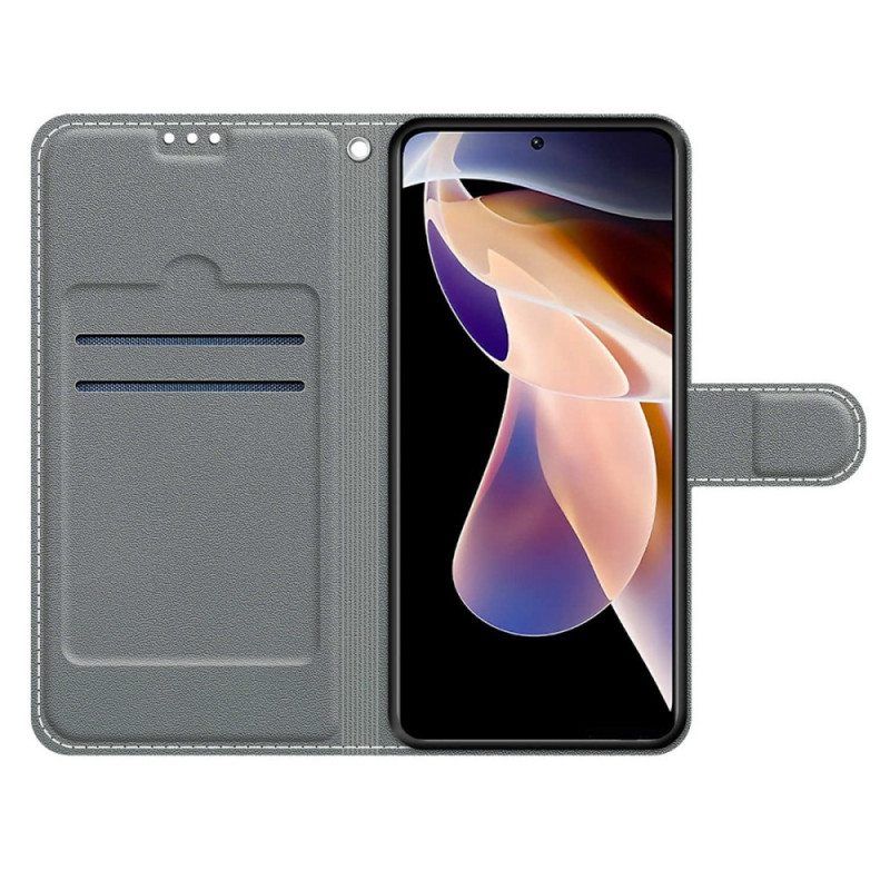 Flip Case Xiaomi Redmi Note 11 Pro Plus 5G Ruusuja Kaulanauhalla