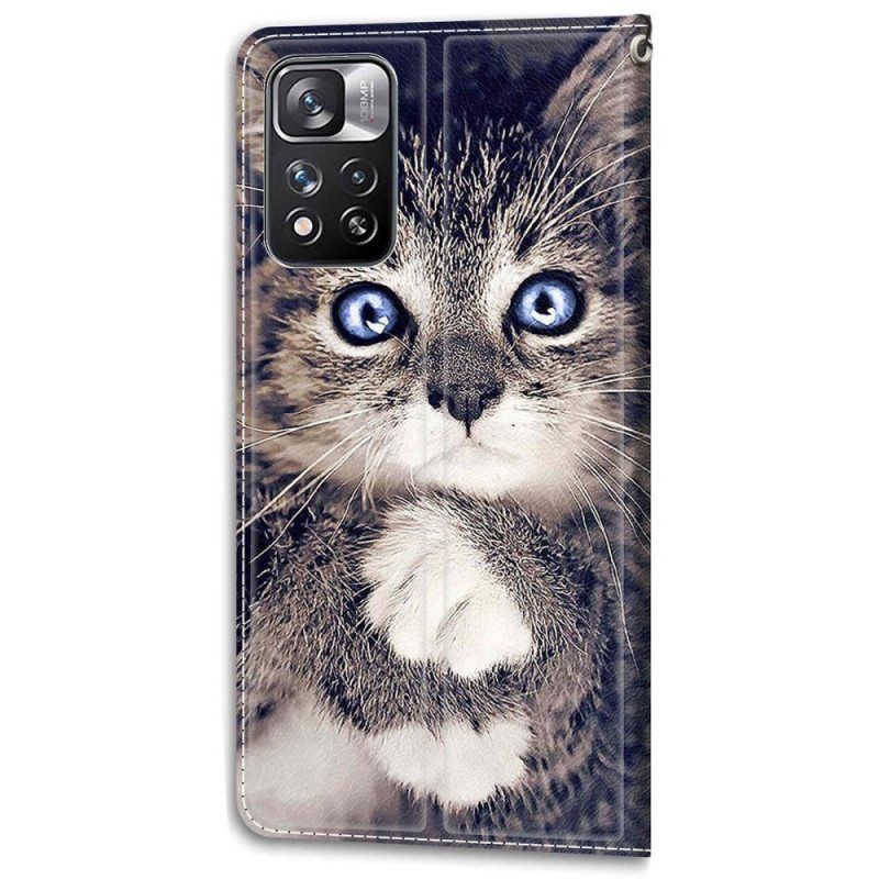 Flip Case Xiaomi Redmi Note 11 Pro Plus 5G Suojaketju Kuori Thong Cat Fan