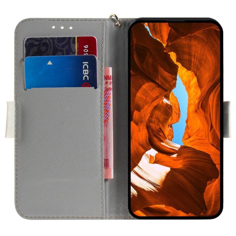 Flip Case Xiaomi Redmi Note 12 4G Suojaketju Kuori Alkuperäinen Thong Cat