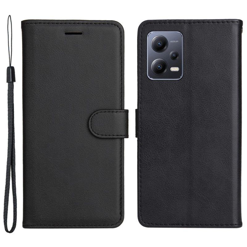 Flip Case Xiaomi Redmi Note 12 5G Suojaketju Kuori Tavallinen Hihnalla